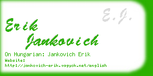 erik jankovich business card